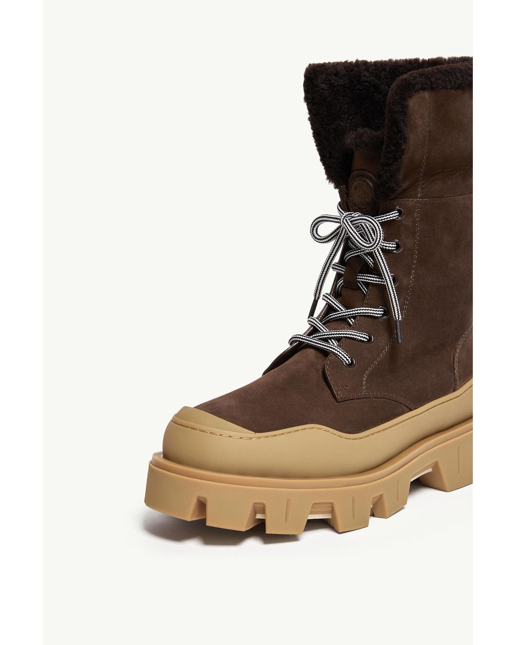 Moncler Brown Peak Snowcap Nubuck Shearling Boots