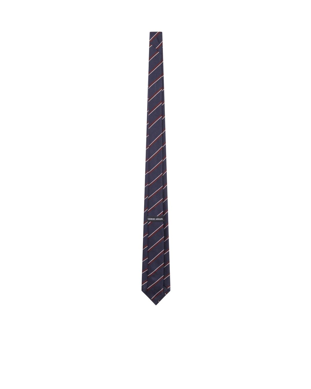 Giorgio Armani White Diagonal Stripe Pointed Tip Tie for men
