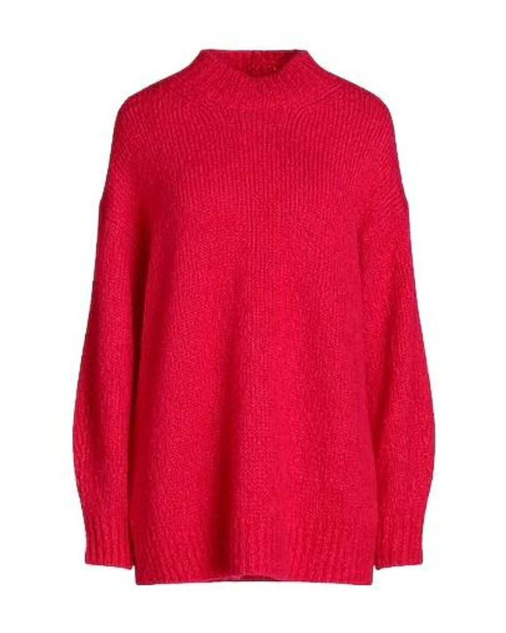 Isabel Marant Red Solid Turtleneck Knit Sweater