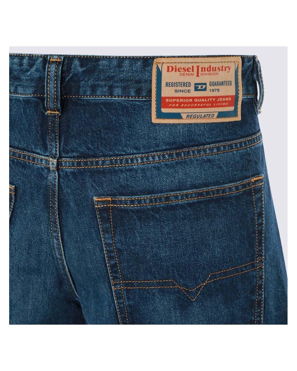 DIESEL Blue 2001 D-Macro Low-Waist Relaxed Jeans for men