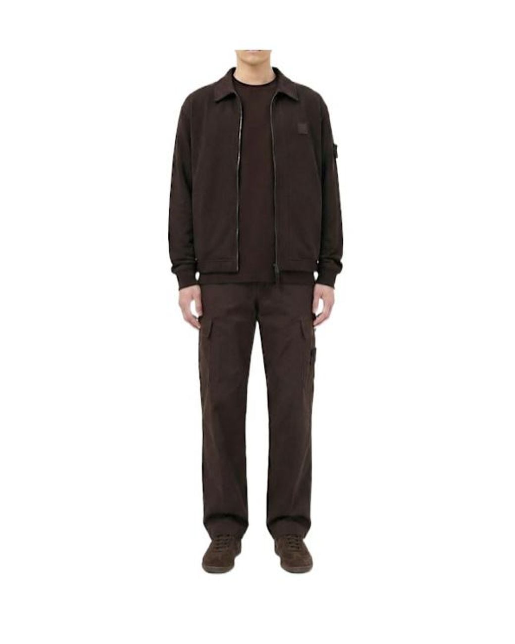 Stone Island Brown Weatherproof Cotton Canvas Pants for men