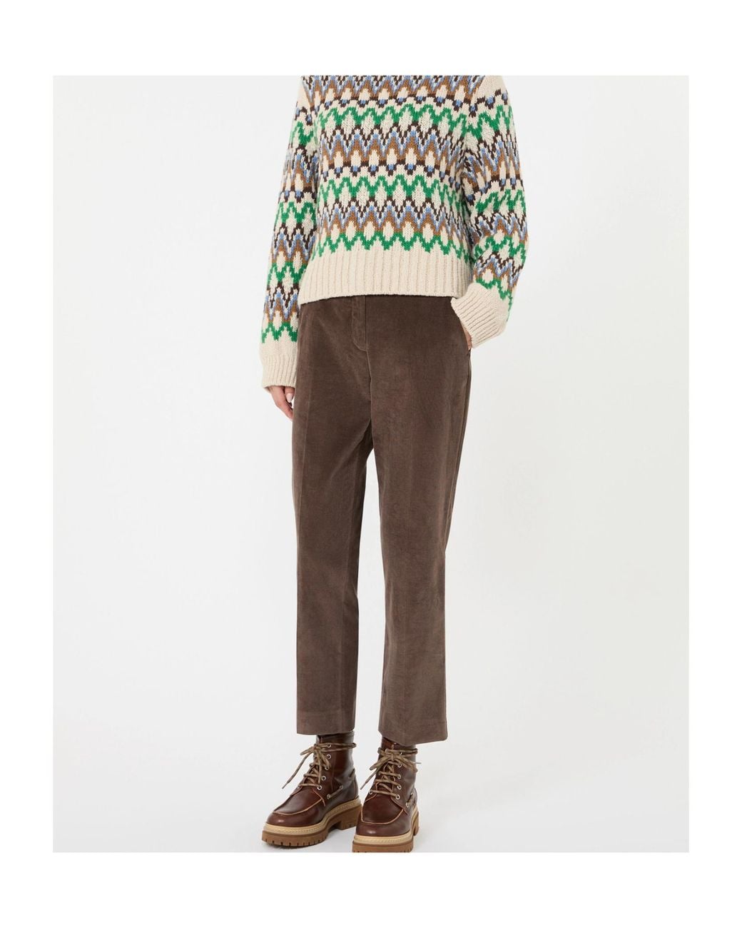 Weekend by Maxmara Brown Corduroy Straight-Leg Pants