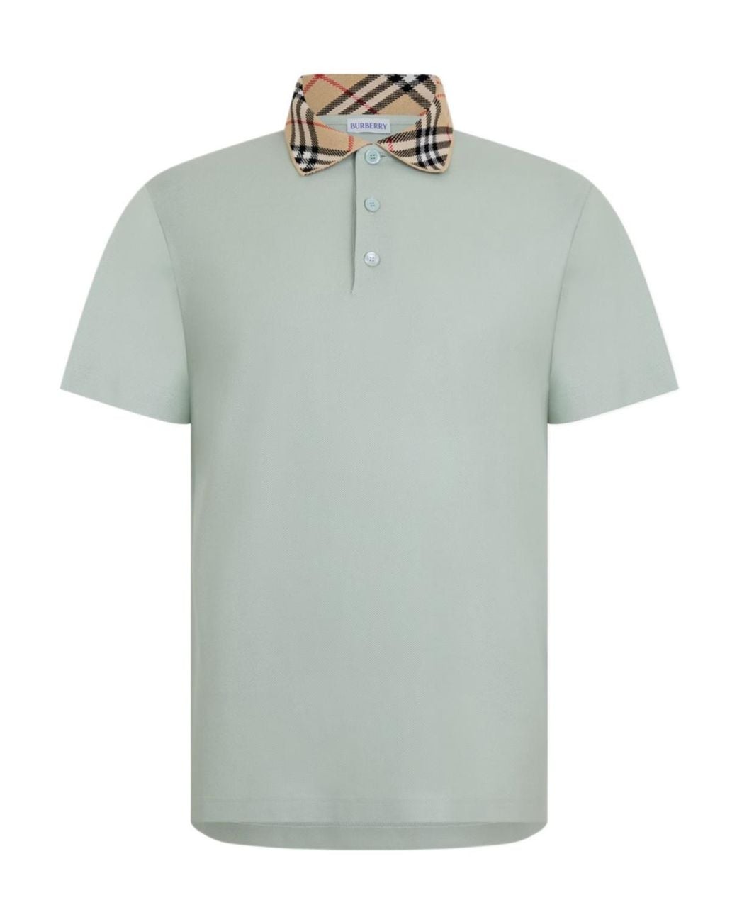 Burberry Green Check Cotton Cody Polo Shirt for men