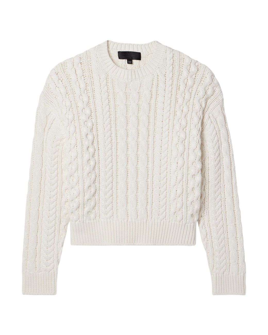 Nili Lotan White Rory Cable Knit Sweater