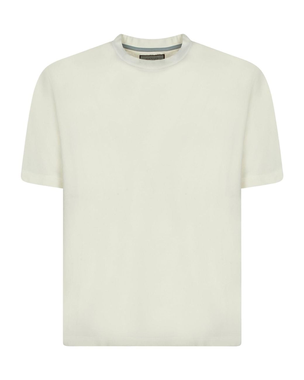 Canali White Jersey Knit Short Sleeve Top for men