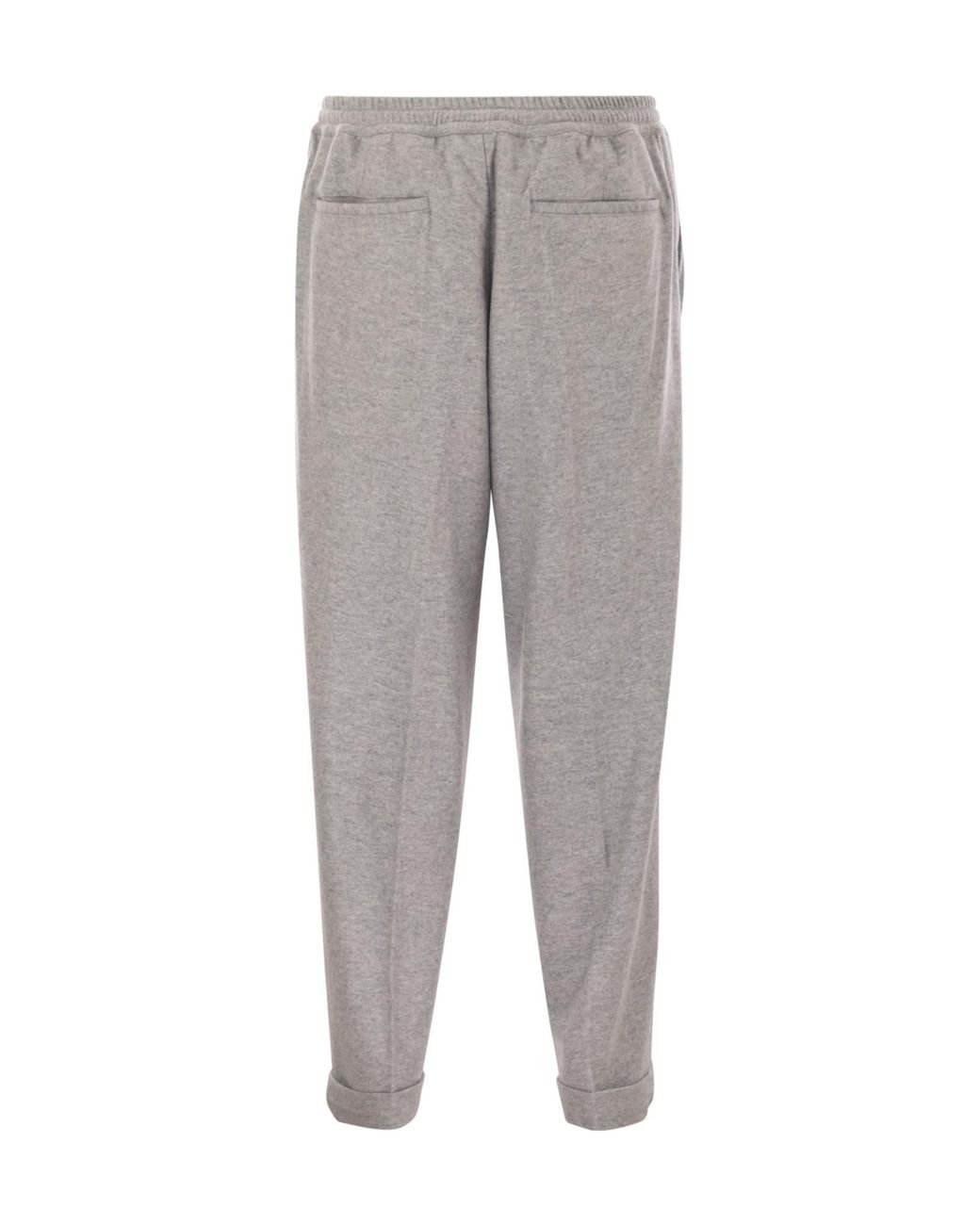 Fedeli Gray Harvard Cashmere Flannel Pants for men