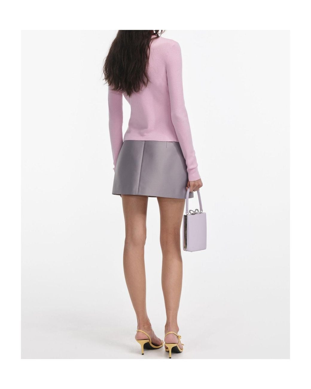Self-Portrait Pink Buttoned Knitted Cardigan