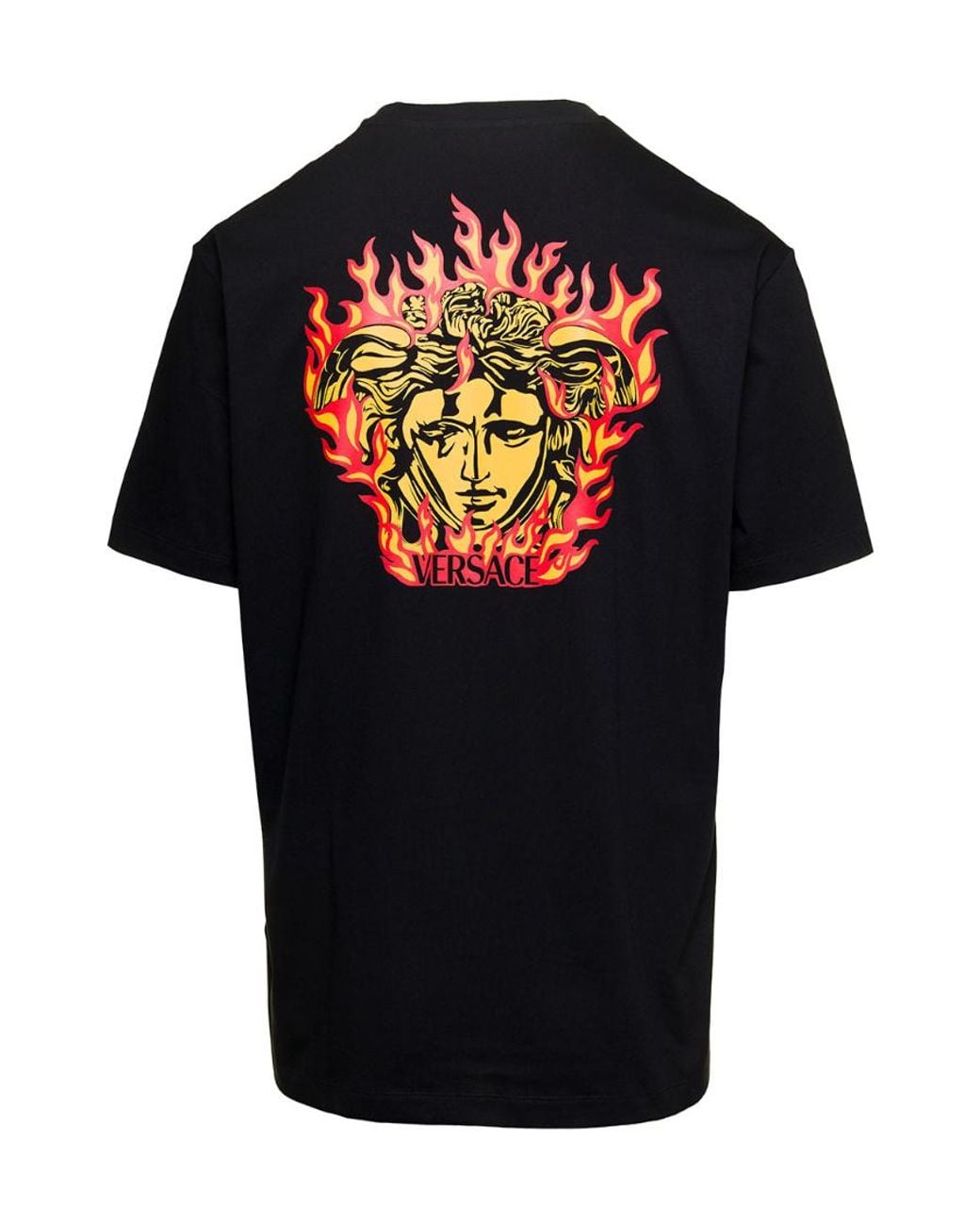 Versace Black Logo-Embroidered Crewneck T-Shirt for men