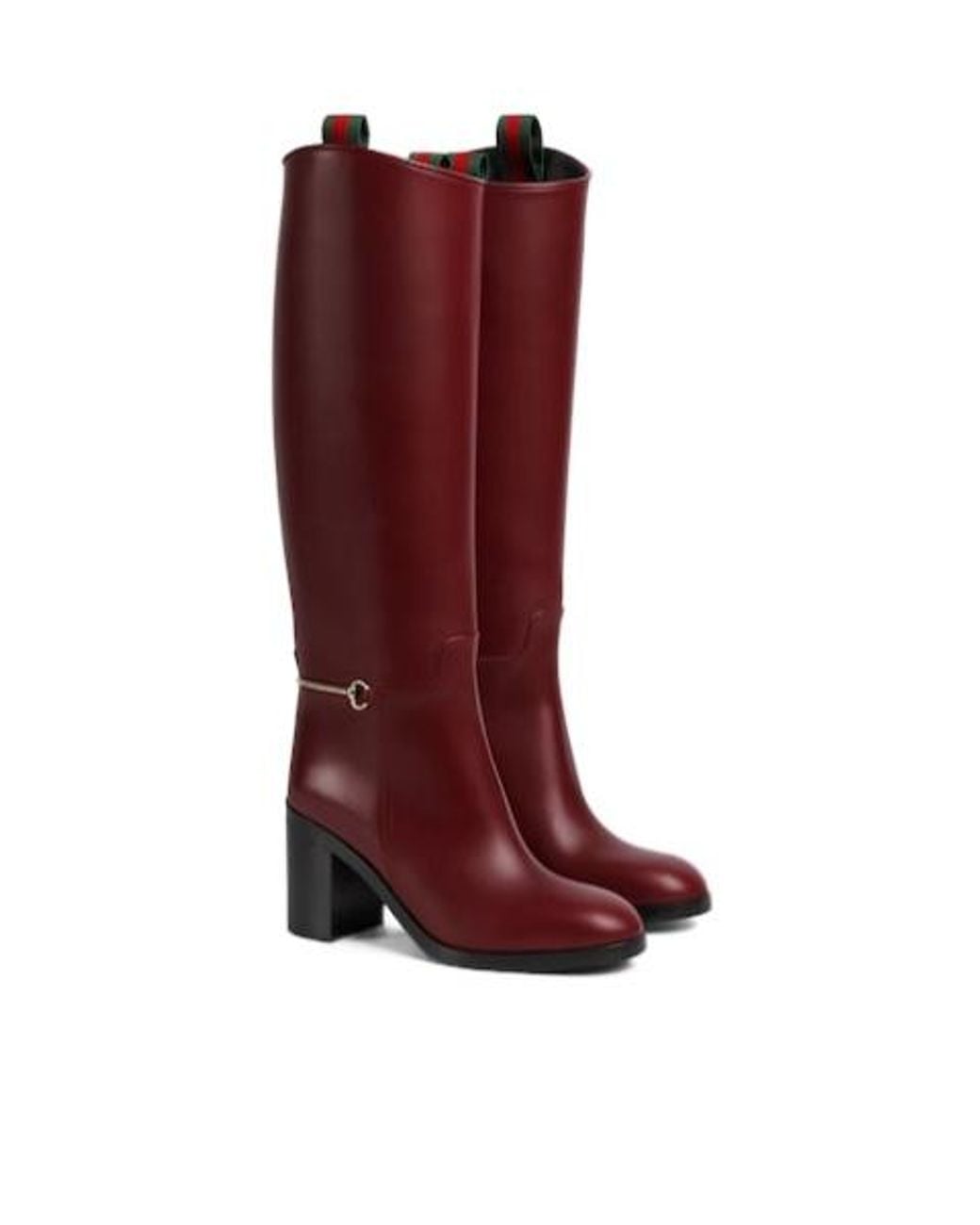Gucci Red Slim Horsebit Boots