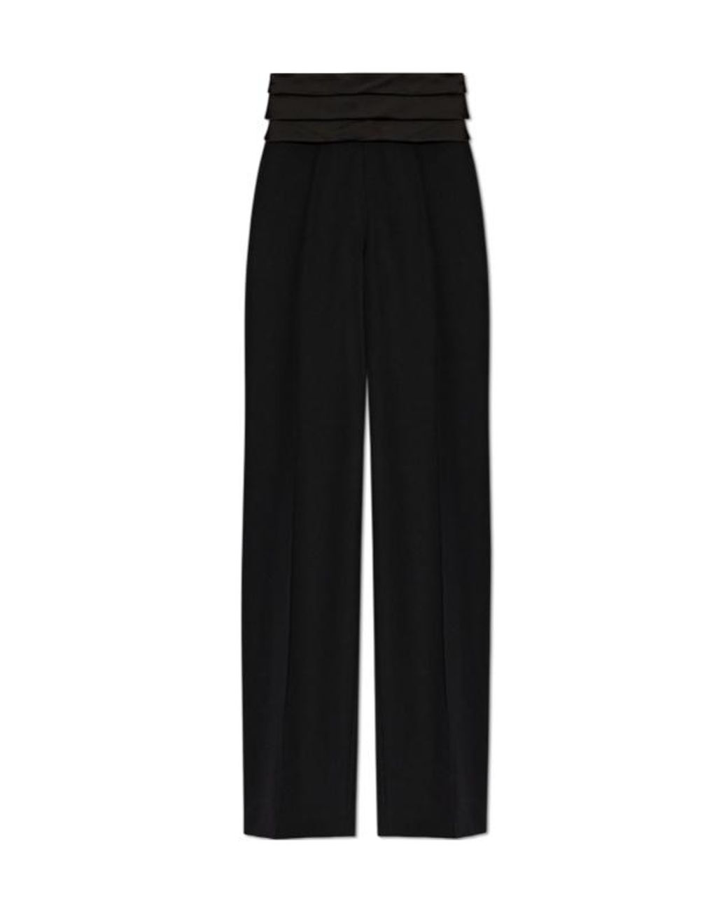Balmain Black Satin Tailored Pants