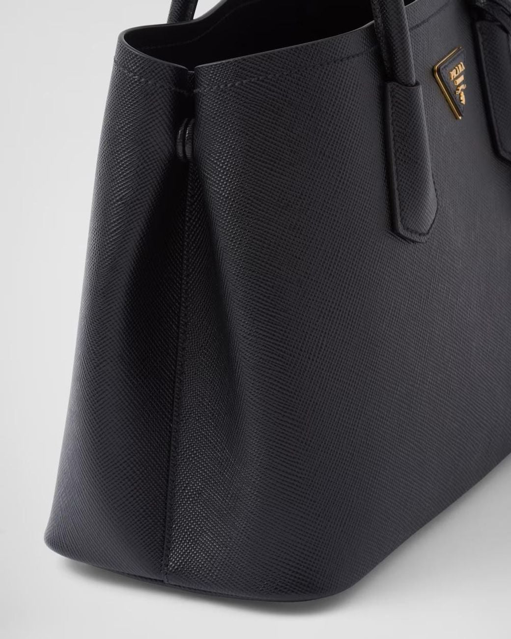 Prada Black Double Medium Saffiano Leather Bag