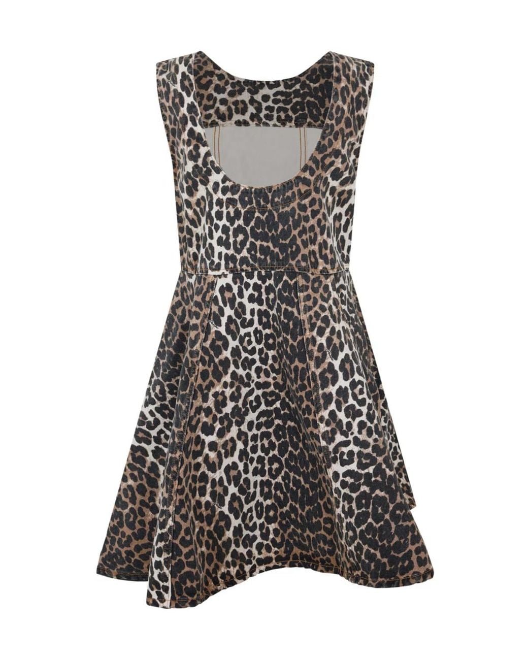 Ganni Black Printed Sleeveless Dress