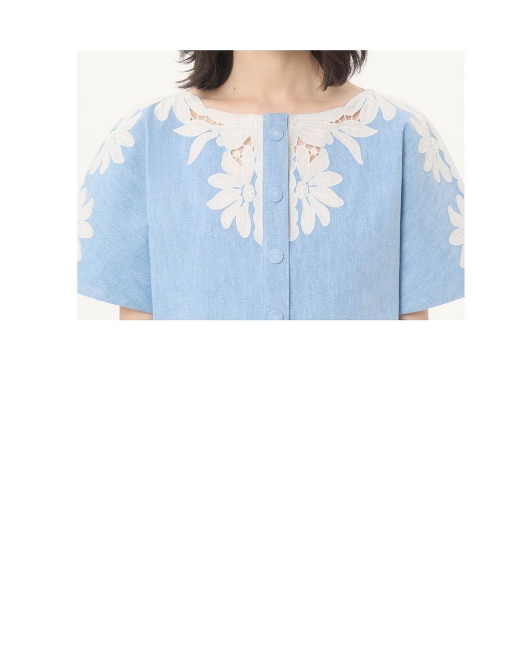 Valentino Blue Light Embroidered Denim Shirt