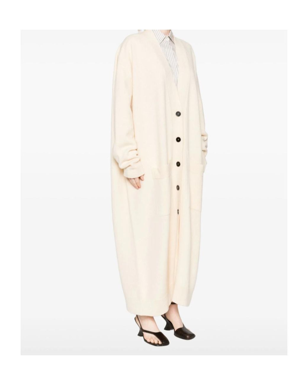 Jil Sander White Button-Front Coat
