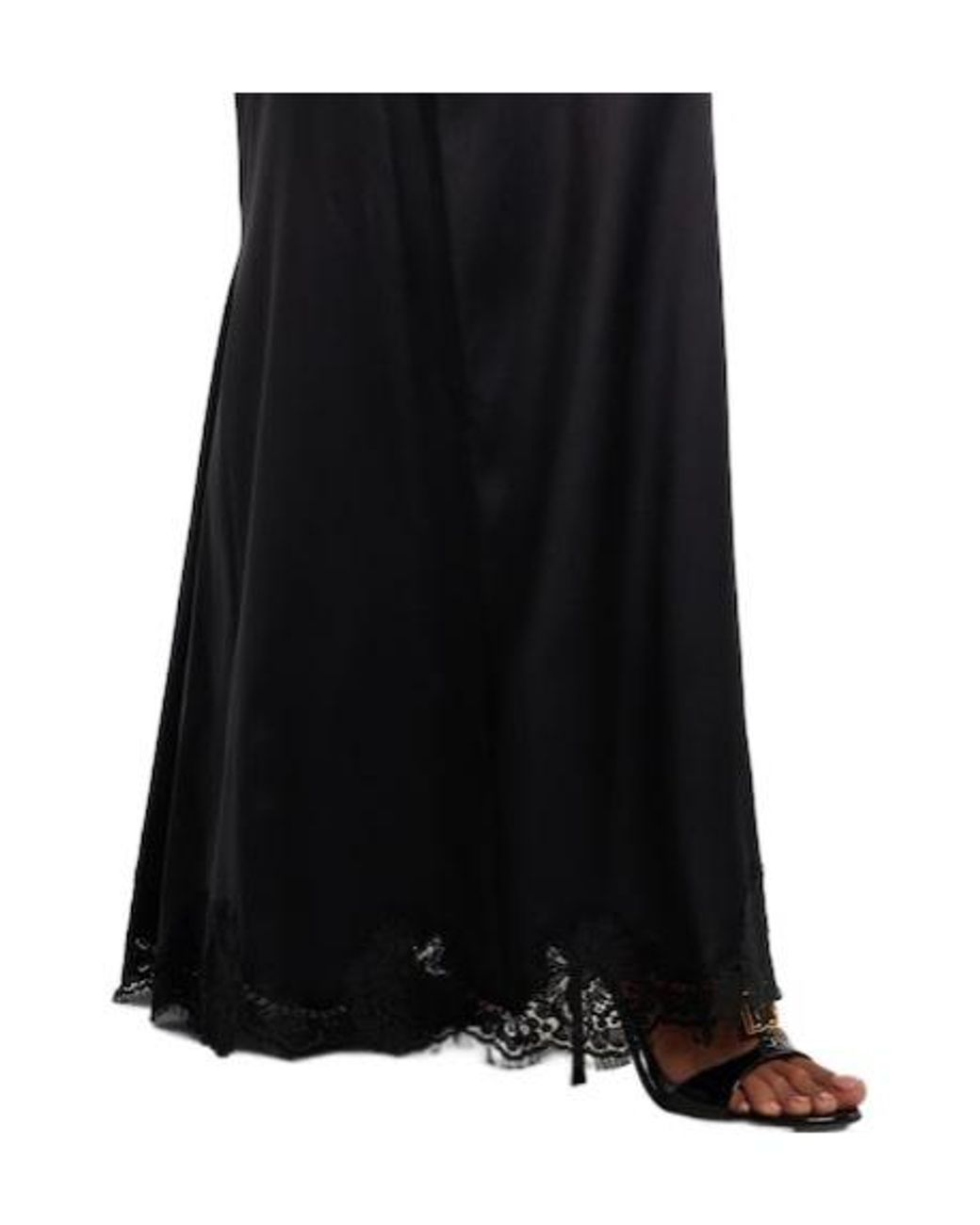 Dolce & Gabbana Black Lace-Trimmed Silk And Cotton-Blend Gown