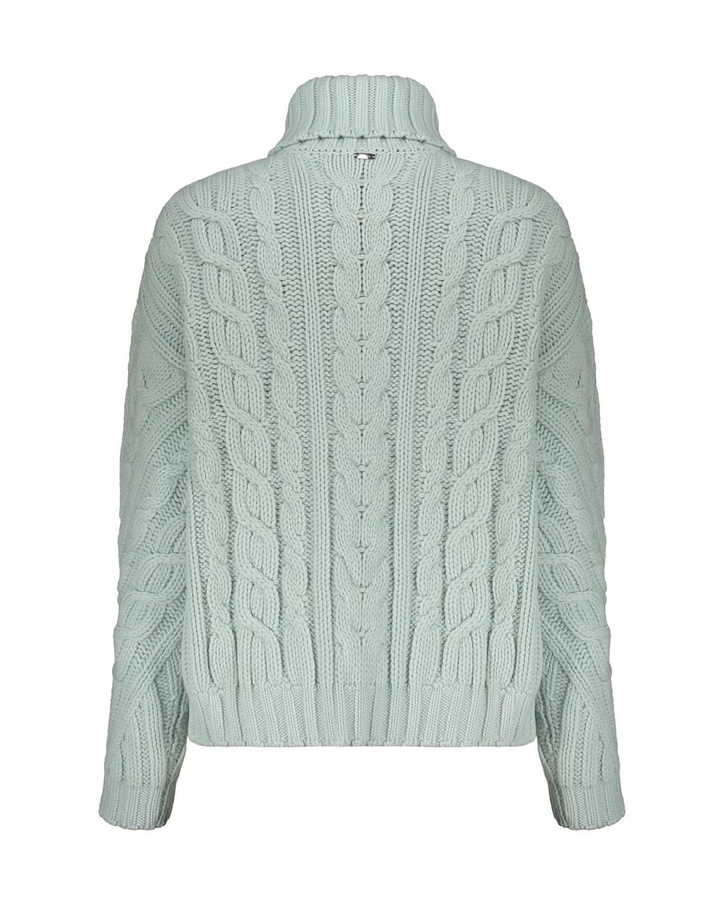 Herno Green Cable-Knit Turtleneck Knitted Sweater