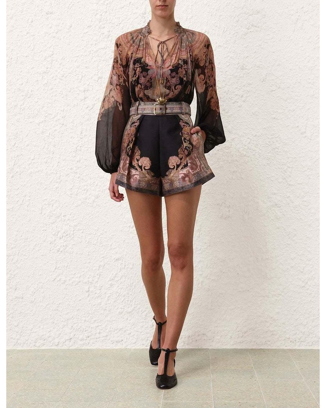 Zimmermann Brown Illustration Billow Blouse
