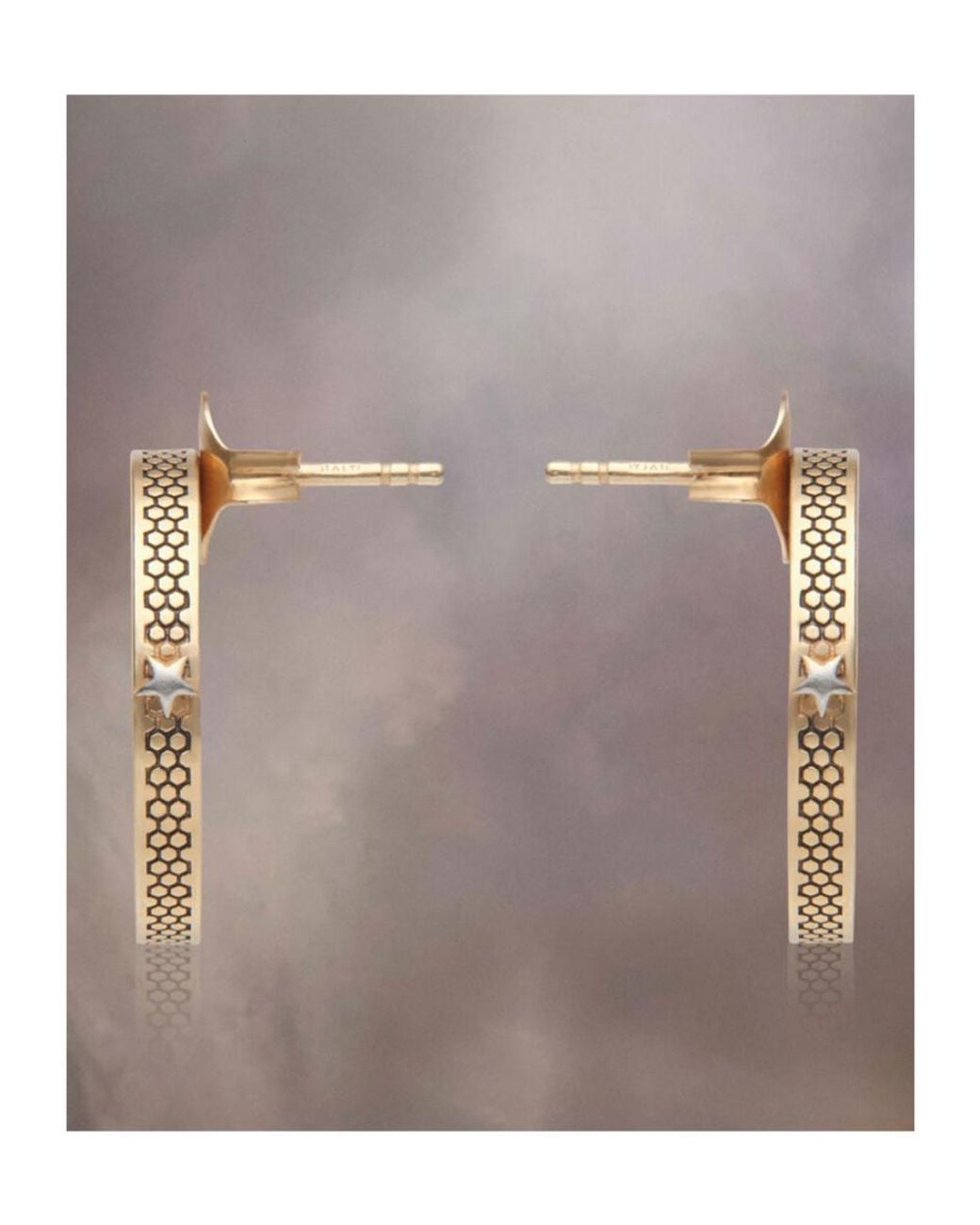 Maison Margiela Metallic Star Circular Studded Earrings for men