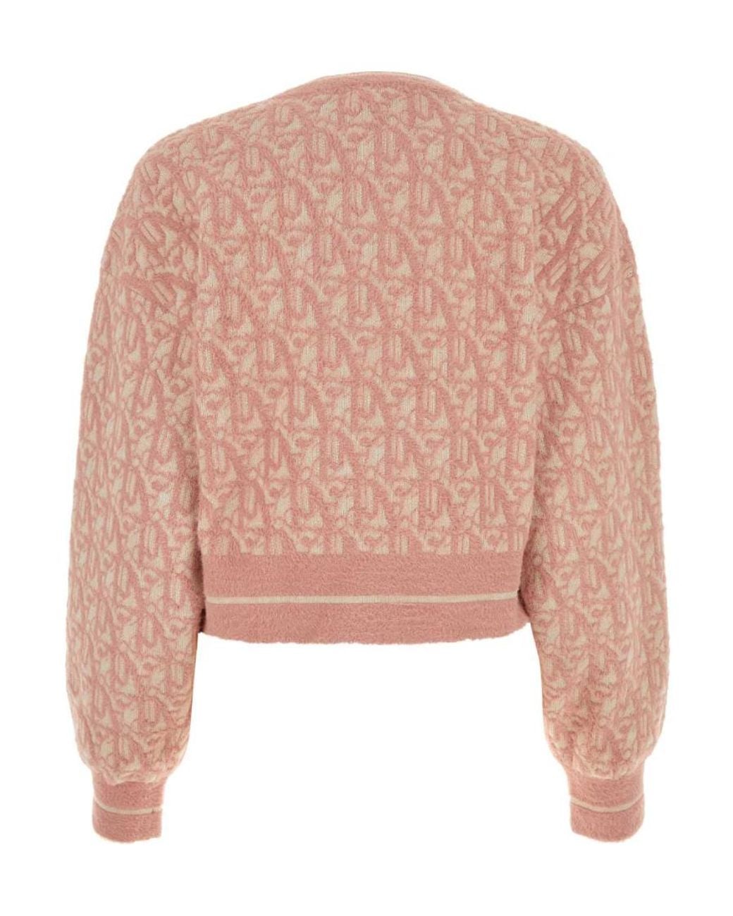 Palm Angels Pink Pattern Jacquard Crewneck Jumper