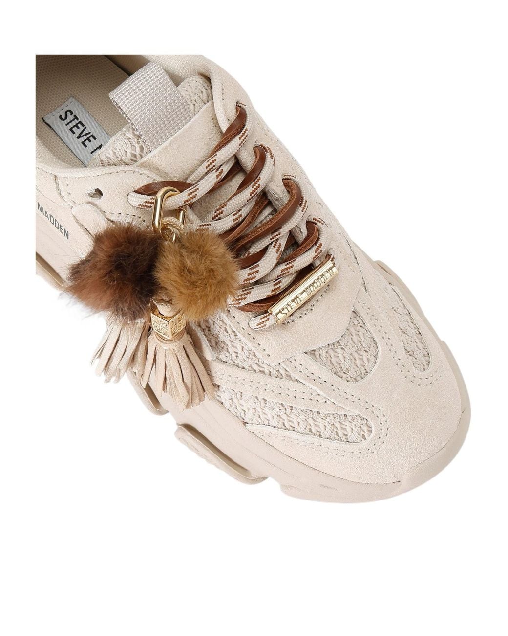 Steve Madden Natural Possession Tassel Low-Top Sneakers