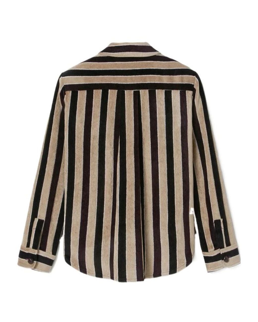 LaDoubleJ Black Striped-Pattern Chest-Pocket Jacket