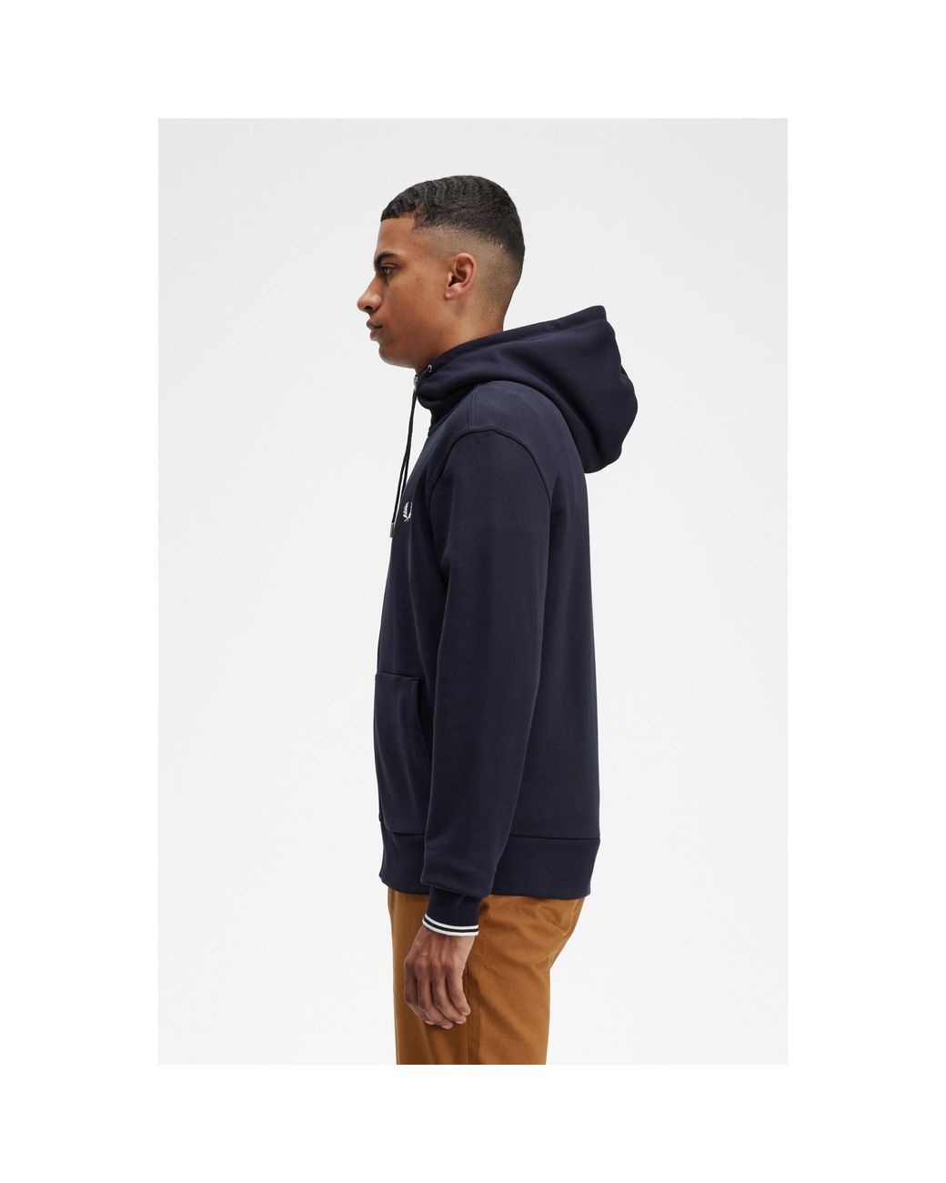 Fred Perry Blue Hooded Zip Knitwear for men