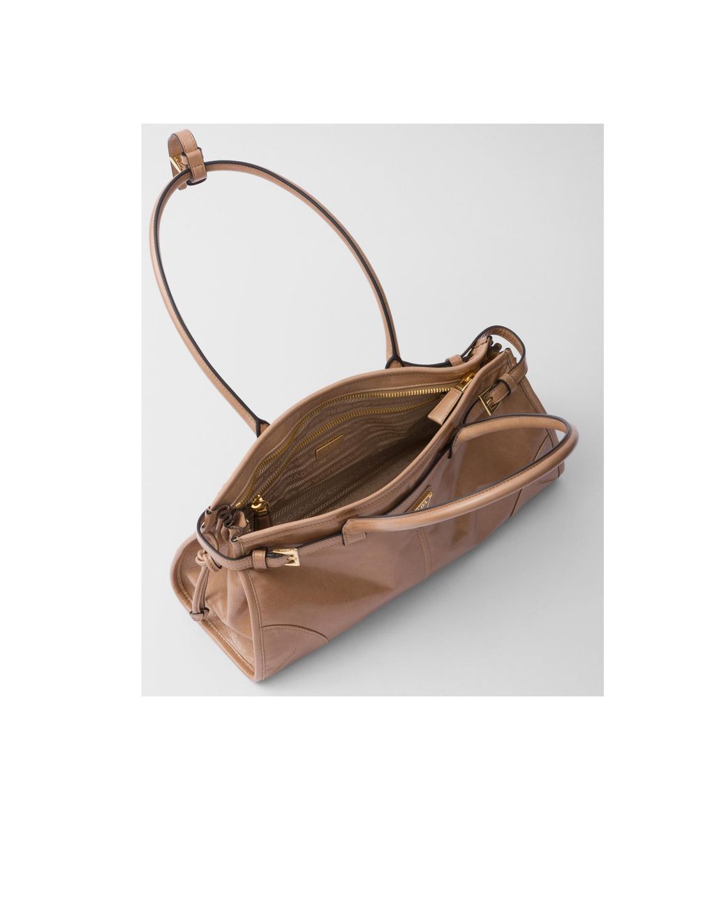Prada Natural Triangle-Logo Tote Bag