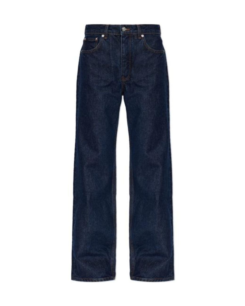 Anine Bing Blue Washed-Effect Wide-Leg Jeans