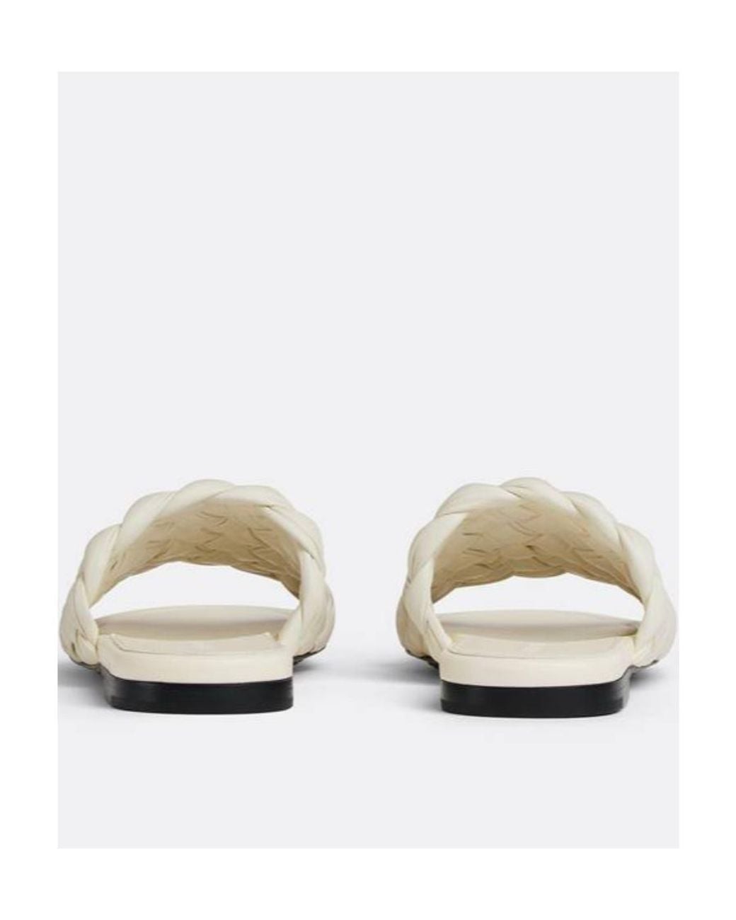 Bottega Veneta White Dot Wave Intreccio Pleated Sandals