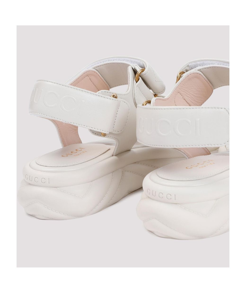 Gucci White Double G Sandals