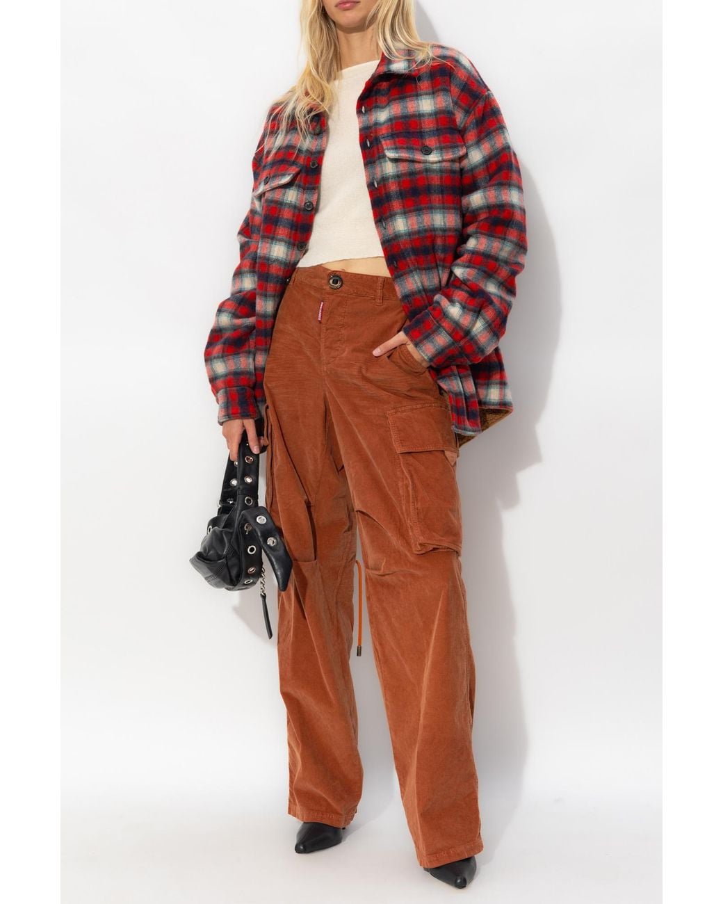 DSquared² Plaid Collared Button-Up Jacket