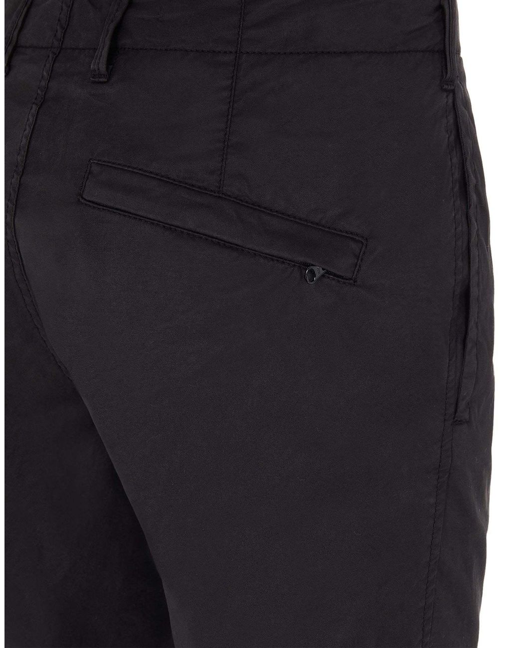 Stone Island Black Compass-Patch Cargo Trousers for men