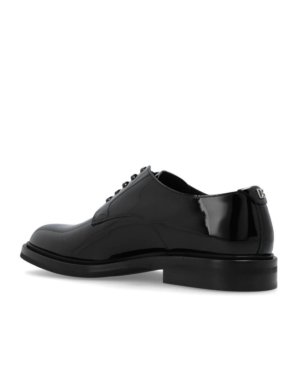 Dolce & Gabbana Black Round Toe Derby Shoes for men