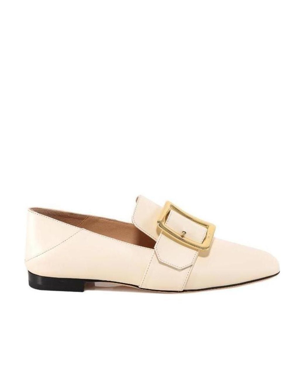 Bally White Buckle-Detail Loafers