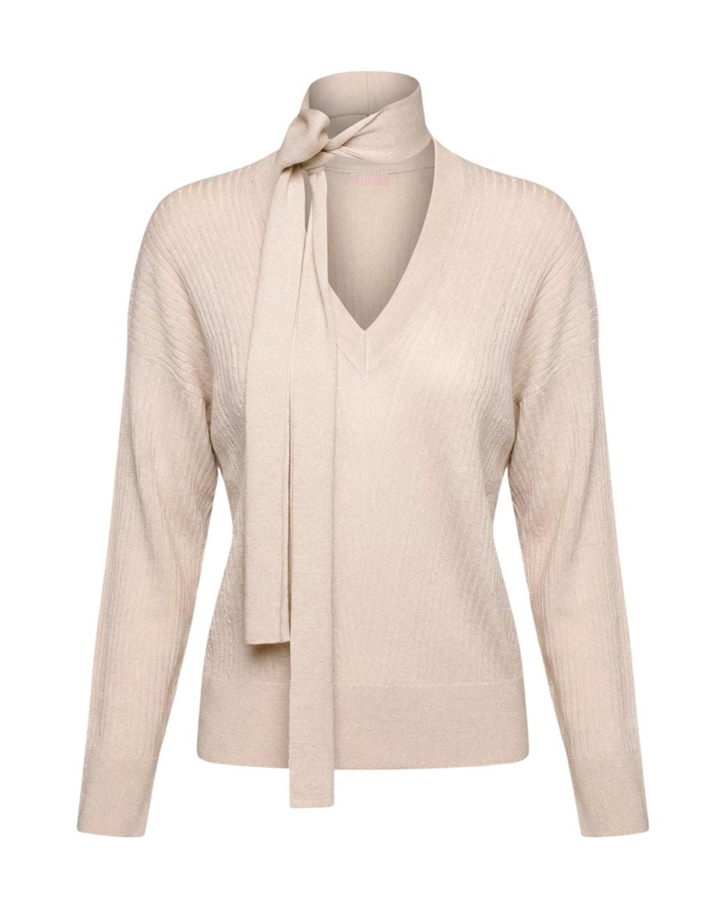 Liu Jo Natural V-Neck Long-Sleeve Sweater