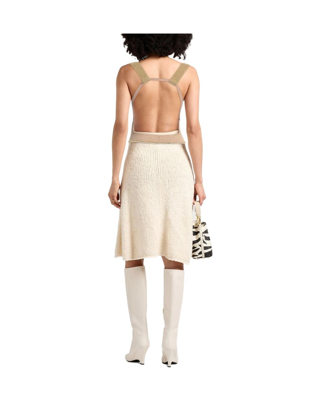 Jacquemus Natural Sleeveless Square-Neck Knit Top