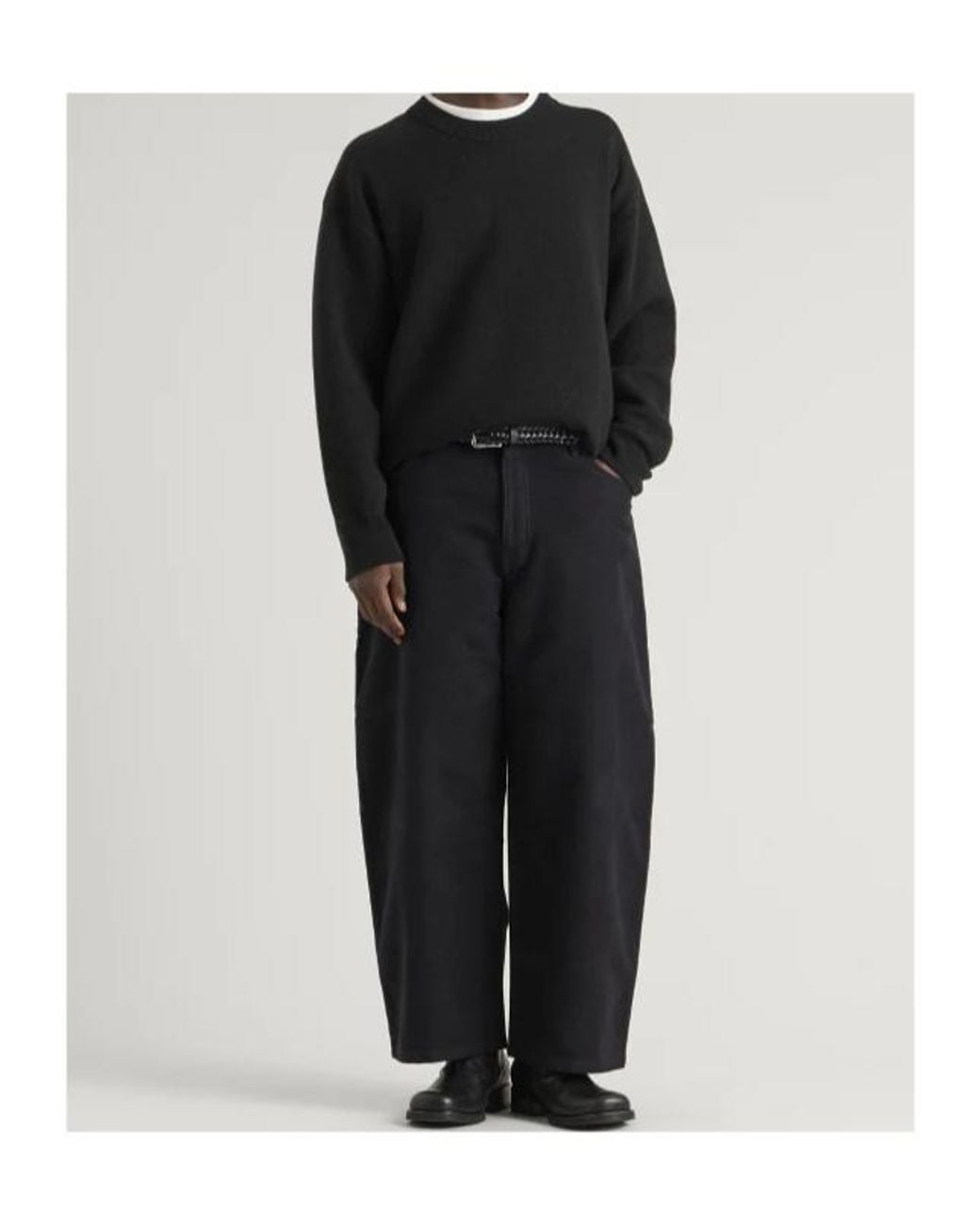 Studio Nicholson Black Long-Sleeve Knit Top for men