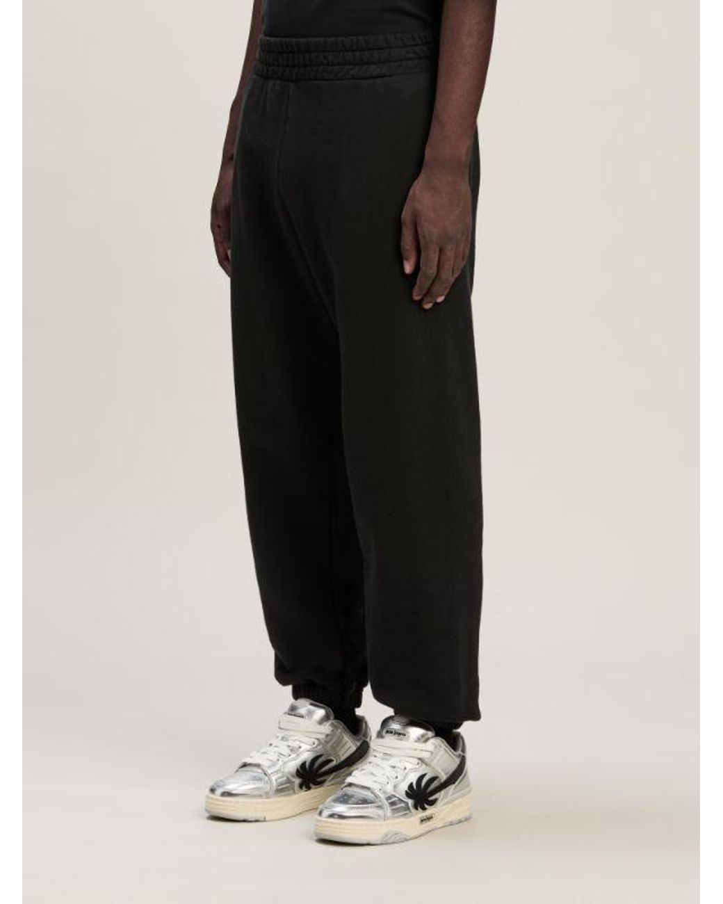 Palm Angels Black College Cotton Track Pants for men
