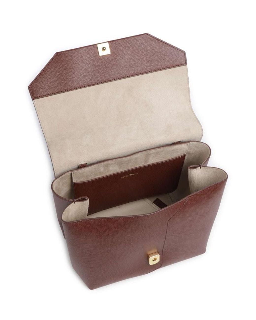 Emporio Armani Brown Leather Tote Bag
