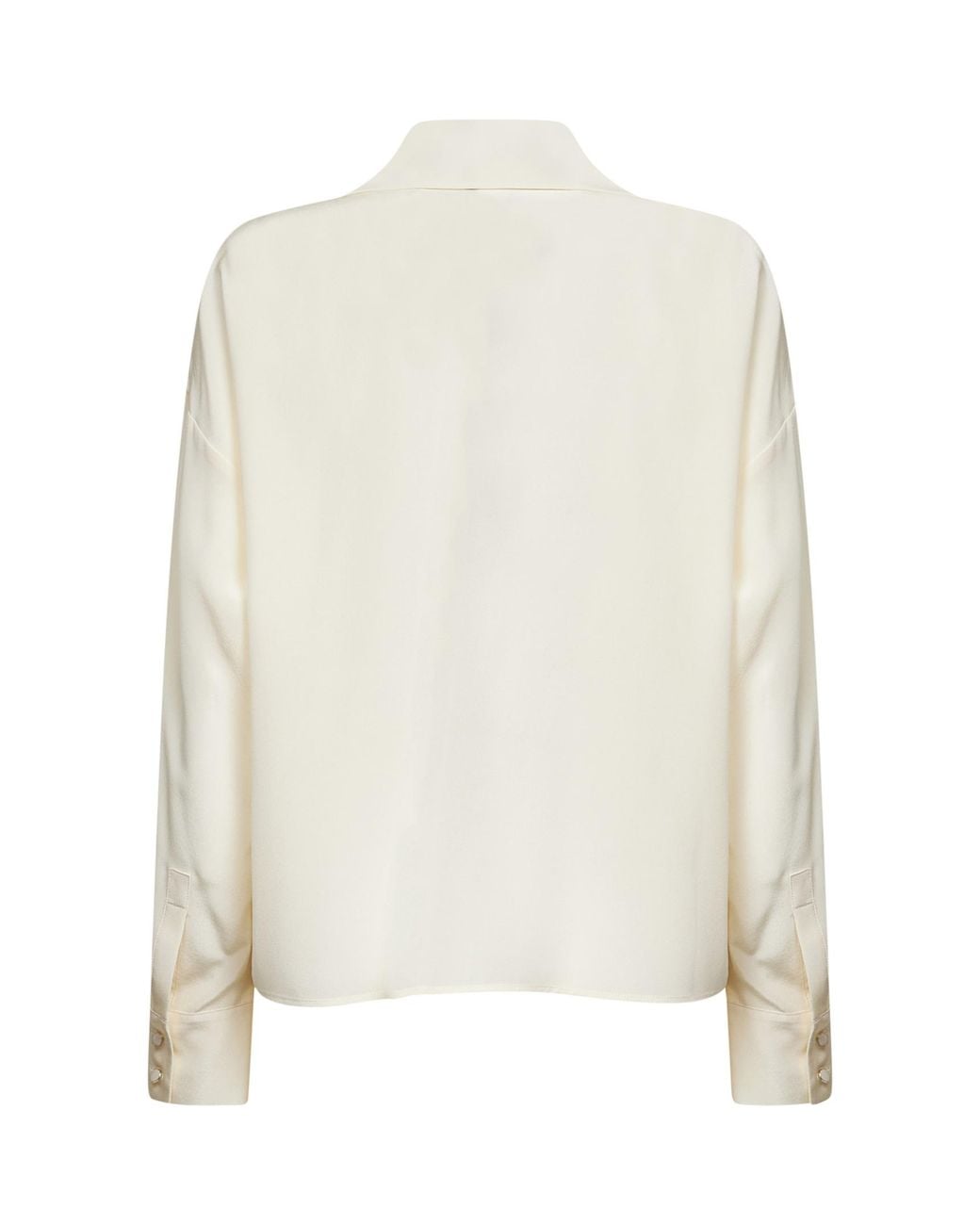 Max Mara White Studio Pintuck Tie-Neck Blouse