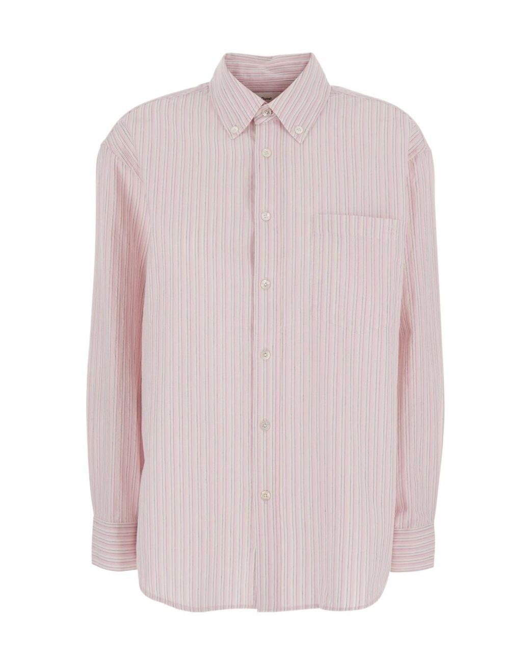 DUNST Pink Classic Striped Button-Up Shirt for men