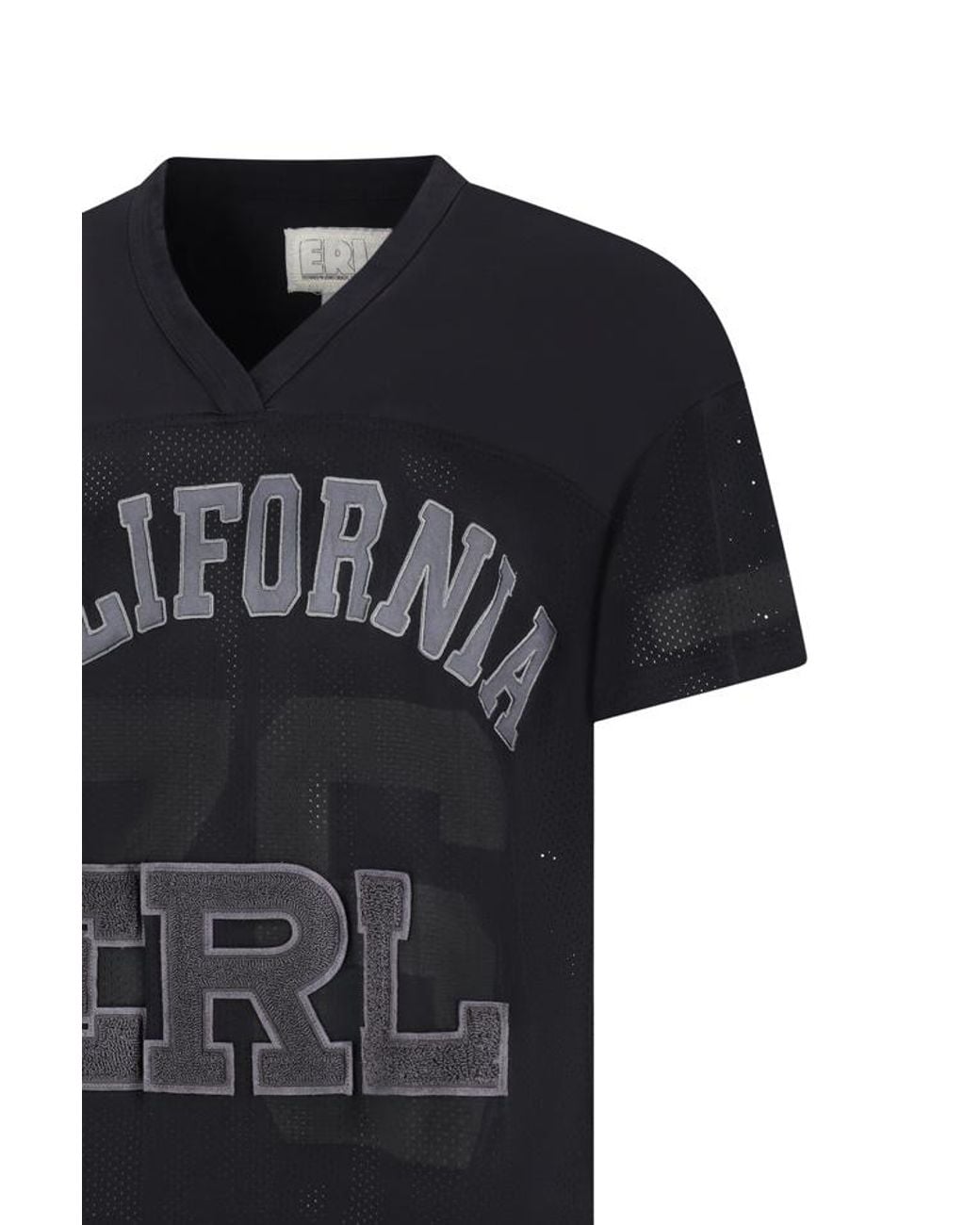 ERL Black Mesh Logo Polo Shirt for men