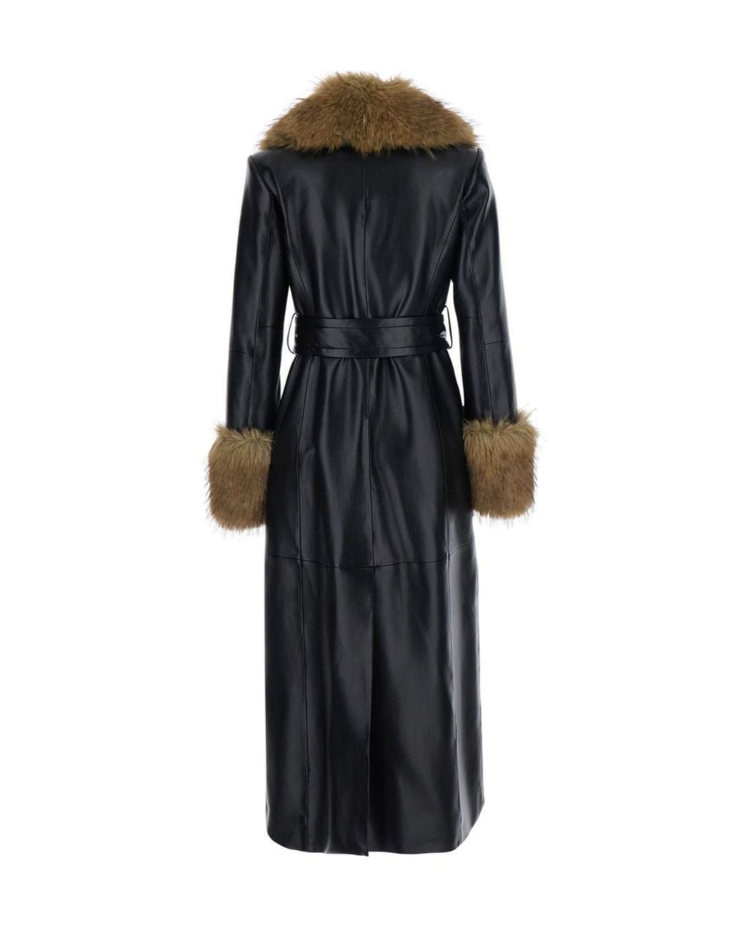 Stand Studio Black Star Belted Trimmed Coat