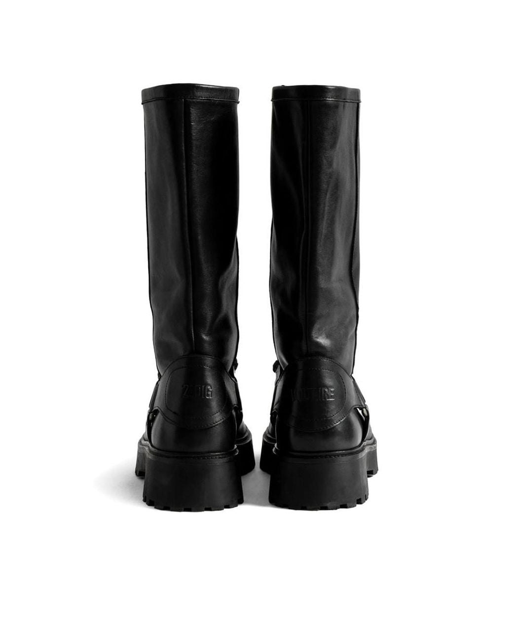 Zadig & Voltaire Black Angie Leather Biker Boots