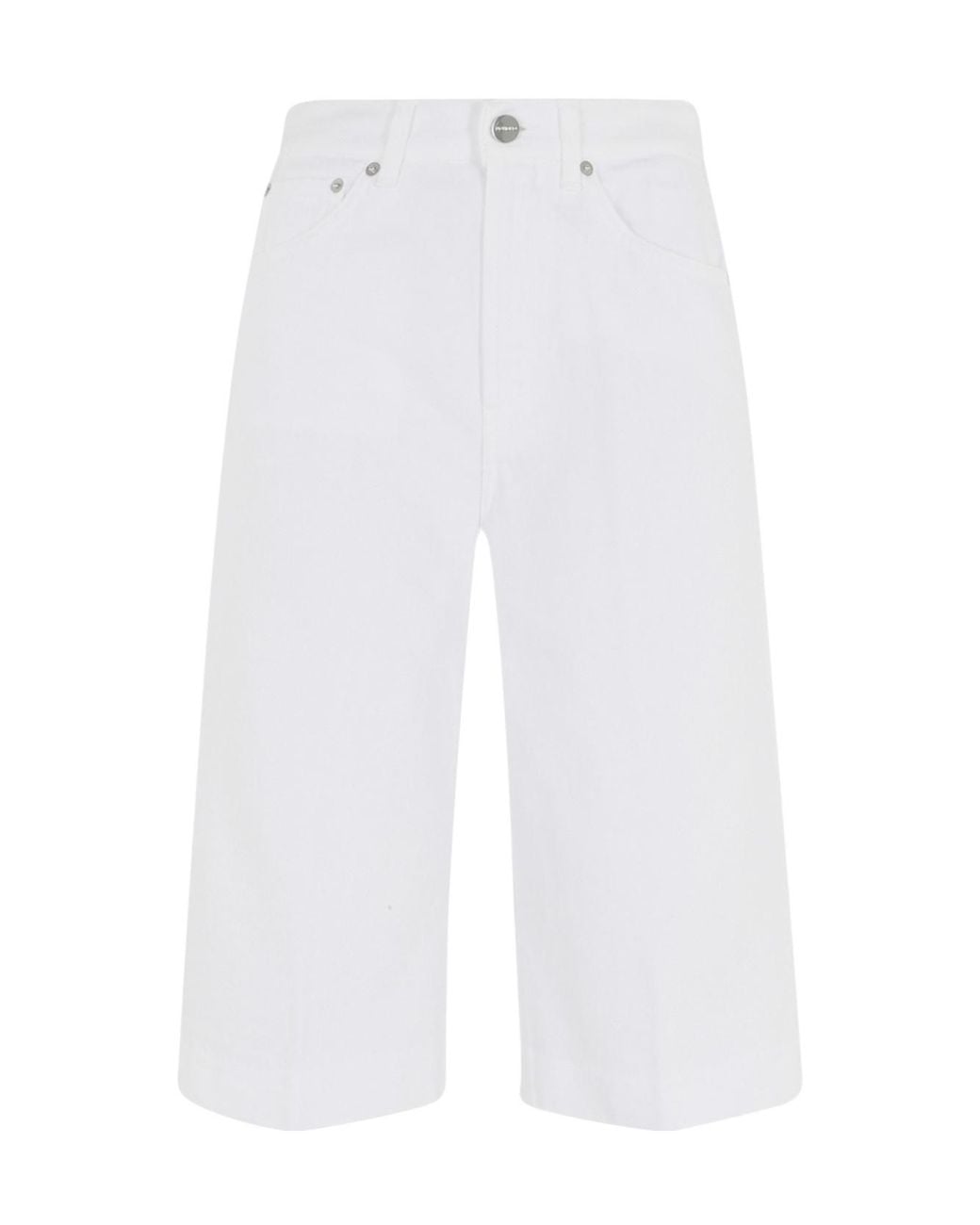 Dondup White Delfine Regular Denim Shorts