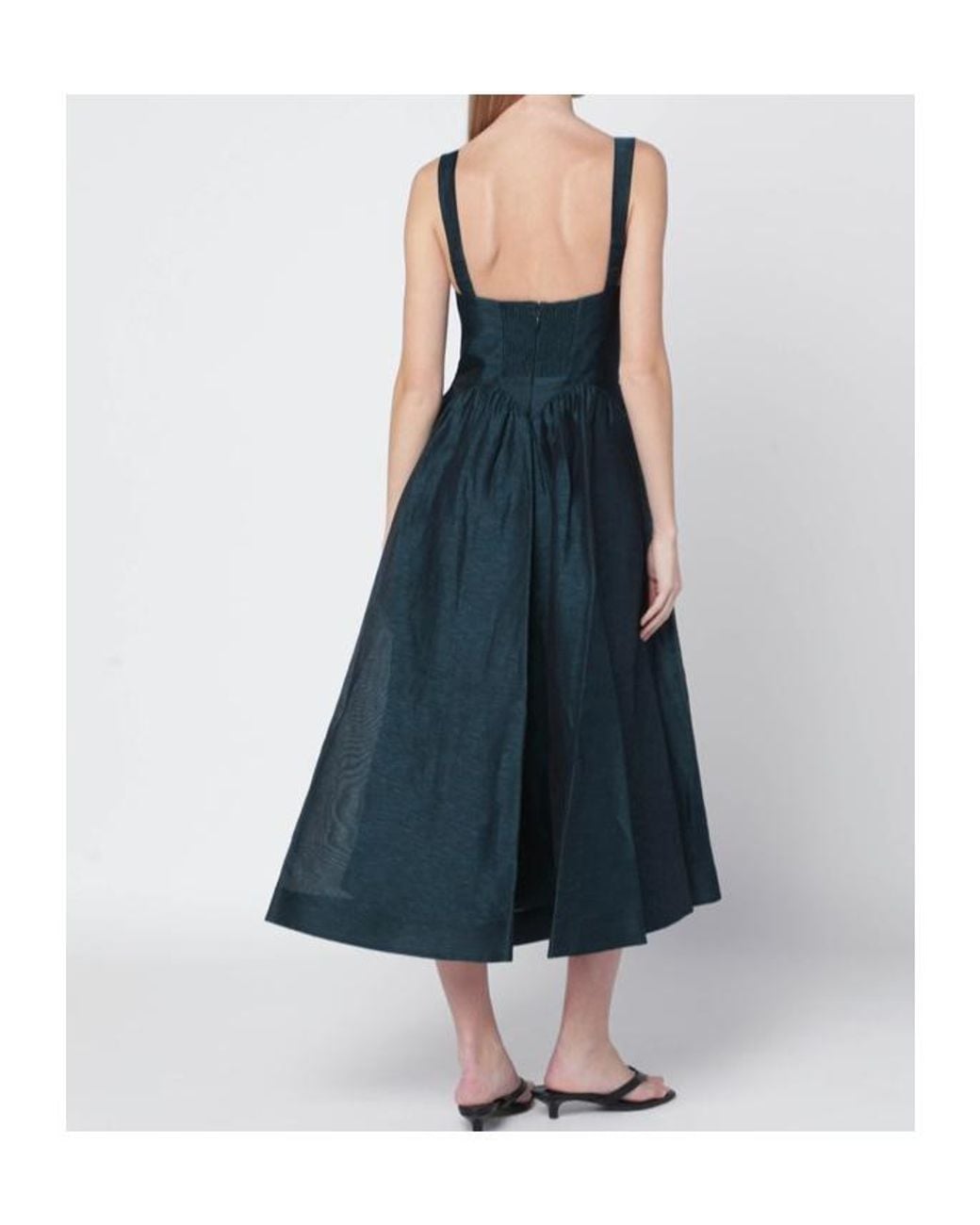 Zimmermann Blue Draped Midi Dress