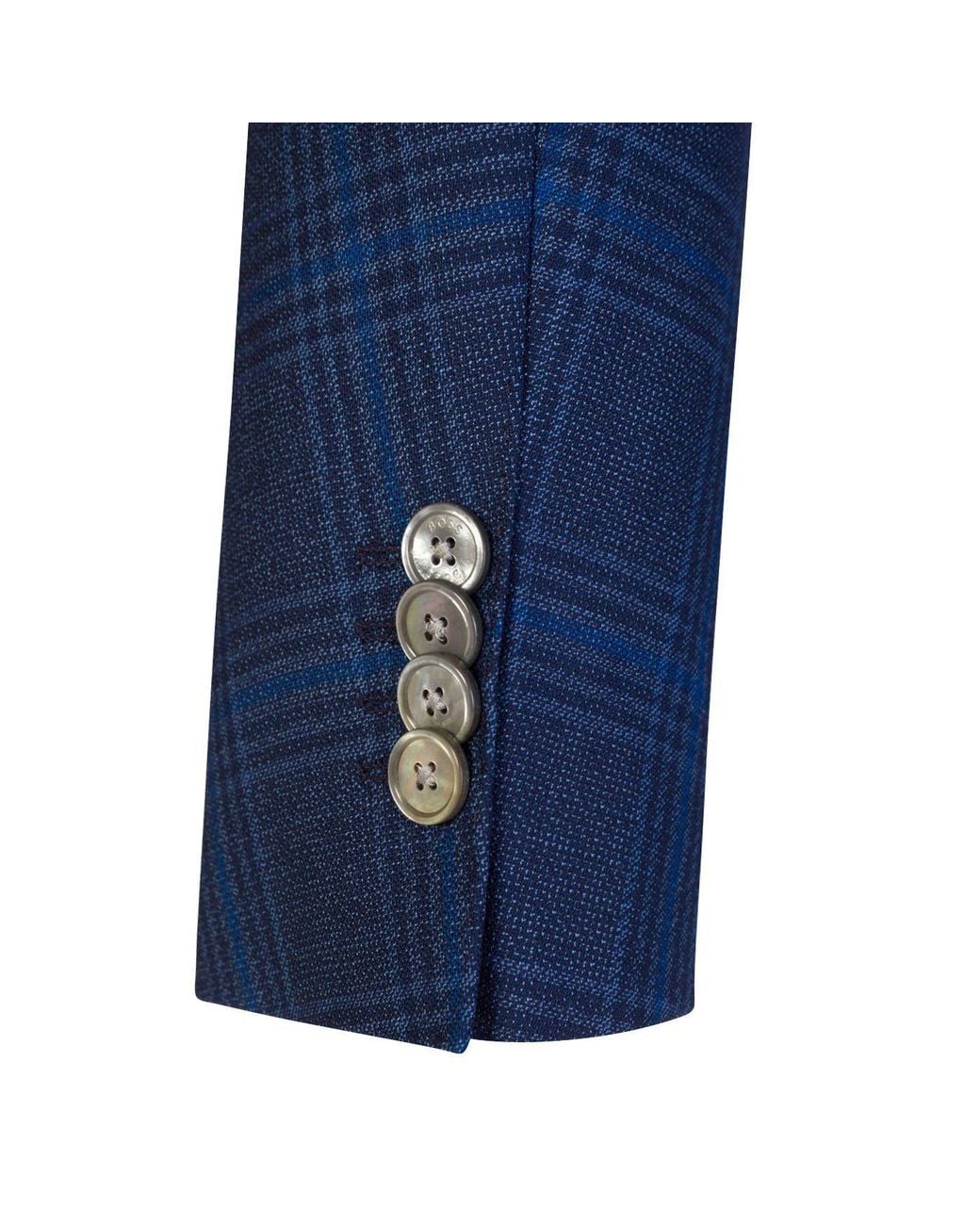 Boss Blue Single-Breasted Suit Jacket for men