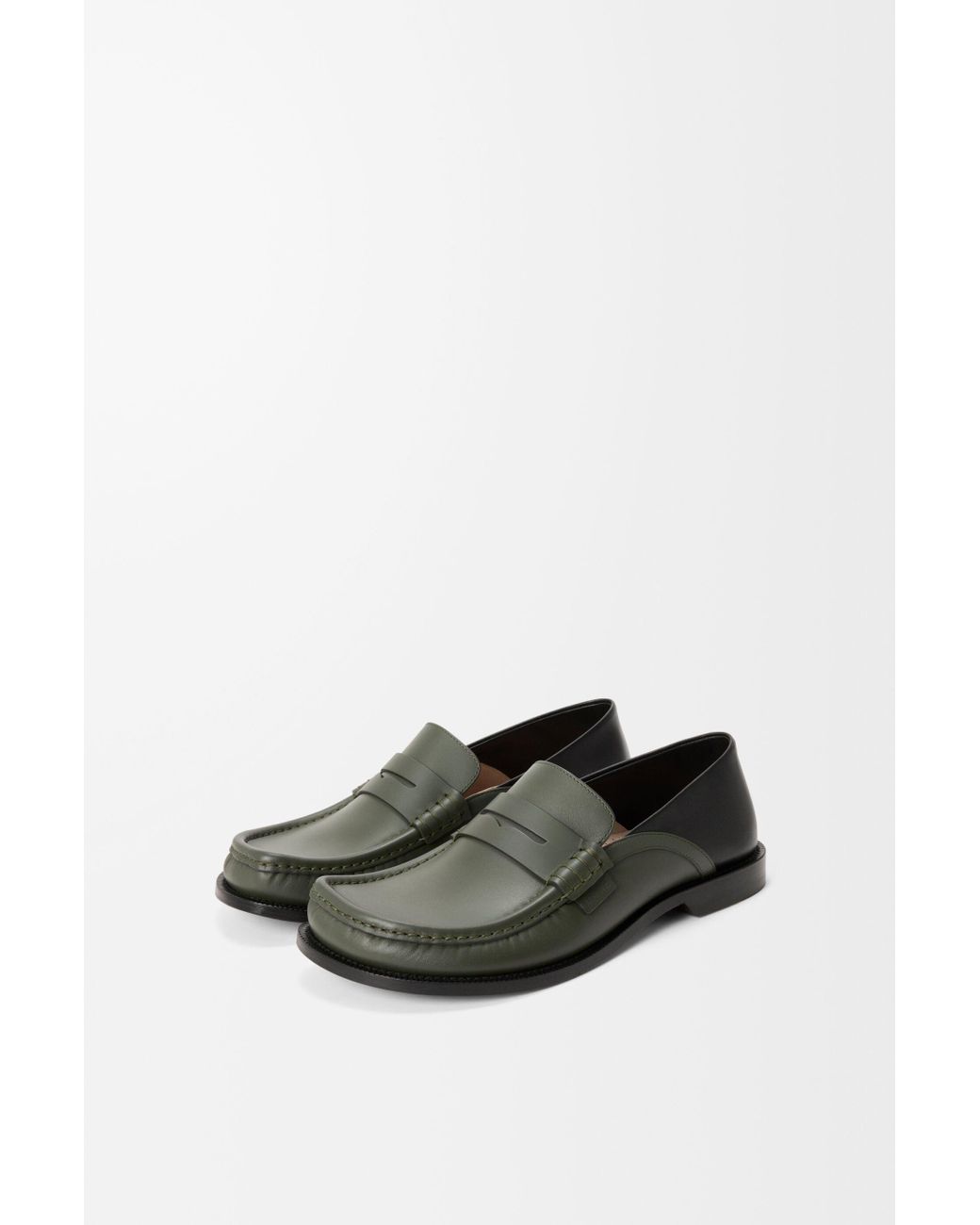 Loewe Green Campo Flap Back Loafers for men