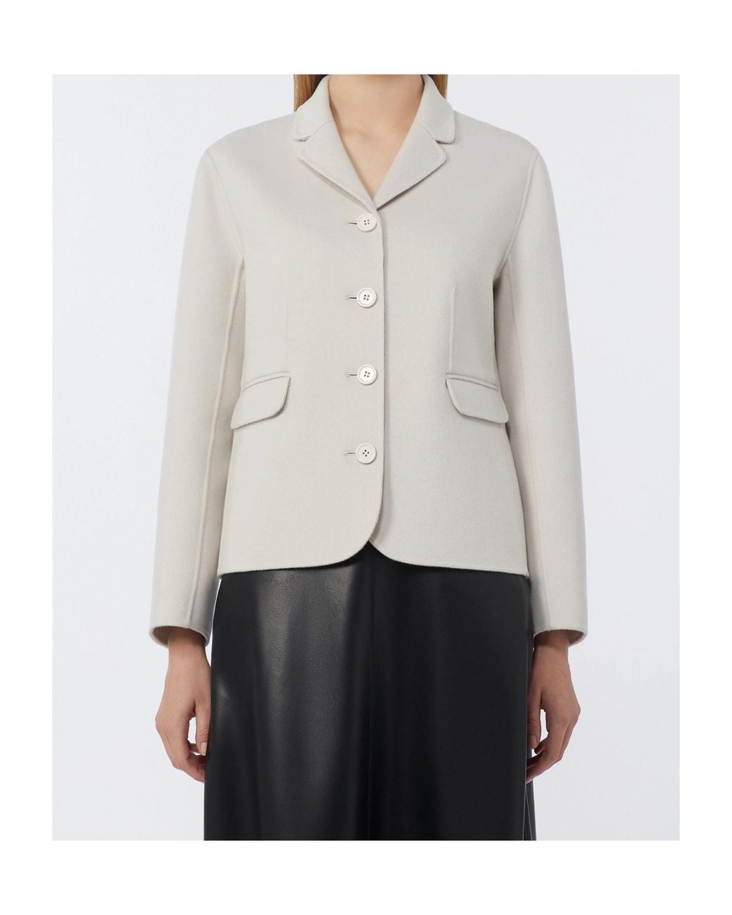Max Mara White 'S Magia Button-Up Coat