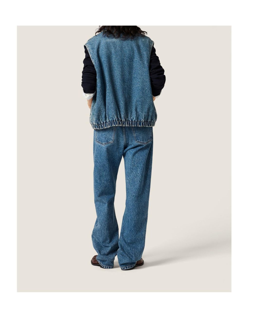 Miu Miu Blue Washed Denim Vest